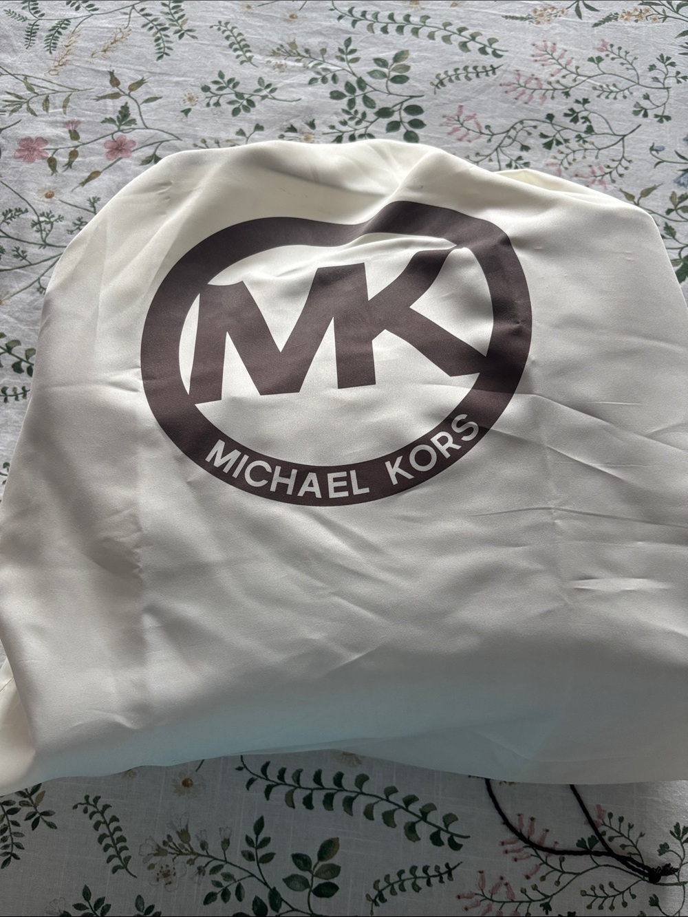 Michael Kors Cream Short-Sleeve Tee with Dark Brown MK Logo
